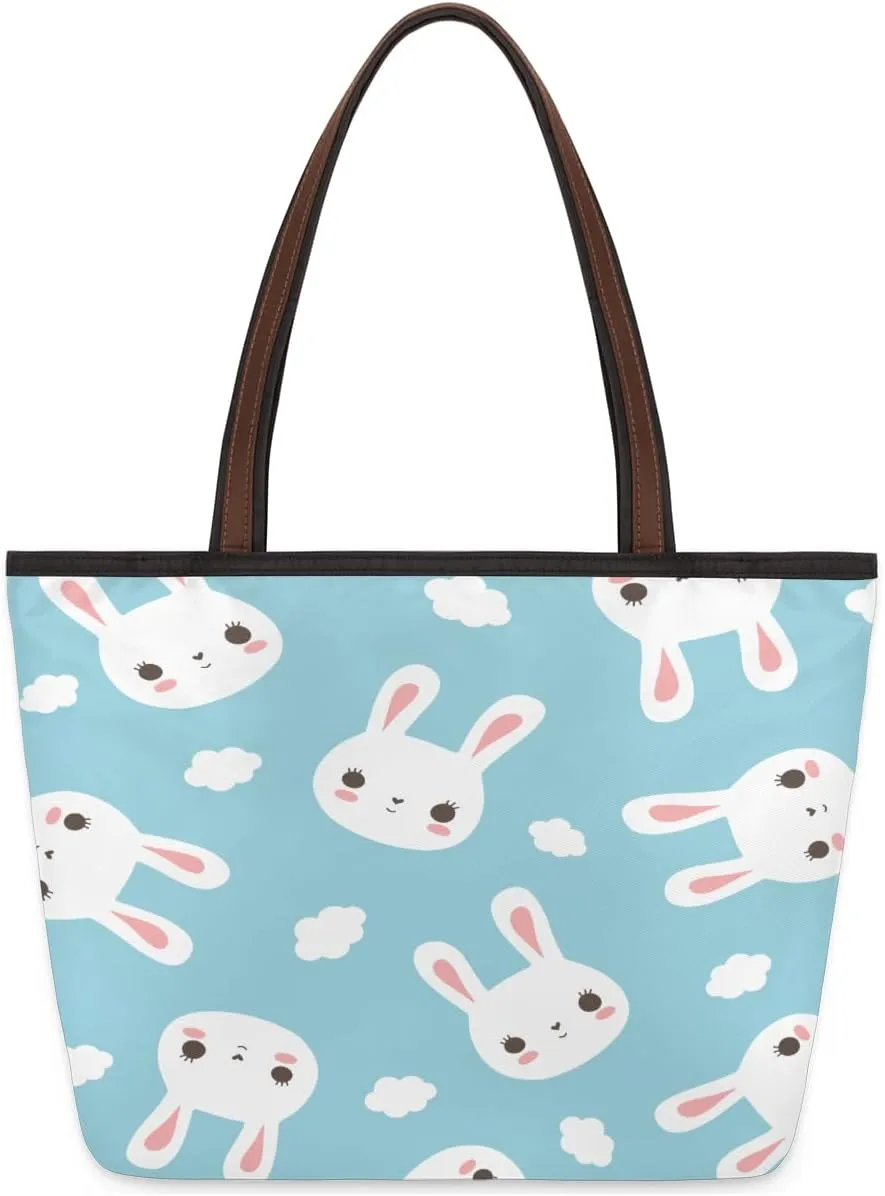 Tote Bag for Women with Zipper Large Capacity Top Handle Casual Shoulder Bag Handbag Reusable Shopping