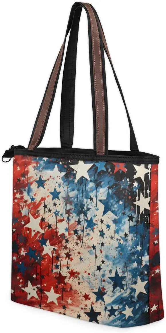Tote Bag for Women with Zipper Large Capacity Top Handle Casual Shoulder Bag Handbag Reusable Shopping