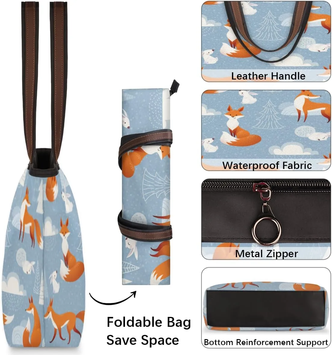 Tote Bag for Women with Zipper Large Capacity Top Handle Casual Shoulder Bag Handbag Reusable Shopping