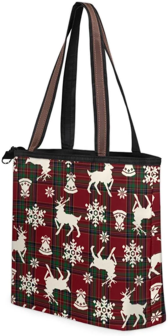 Tote Bag for Women with Zipper Large Capacity Top Handle Casual Shoulder Bag Handbag Reusable Shopping