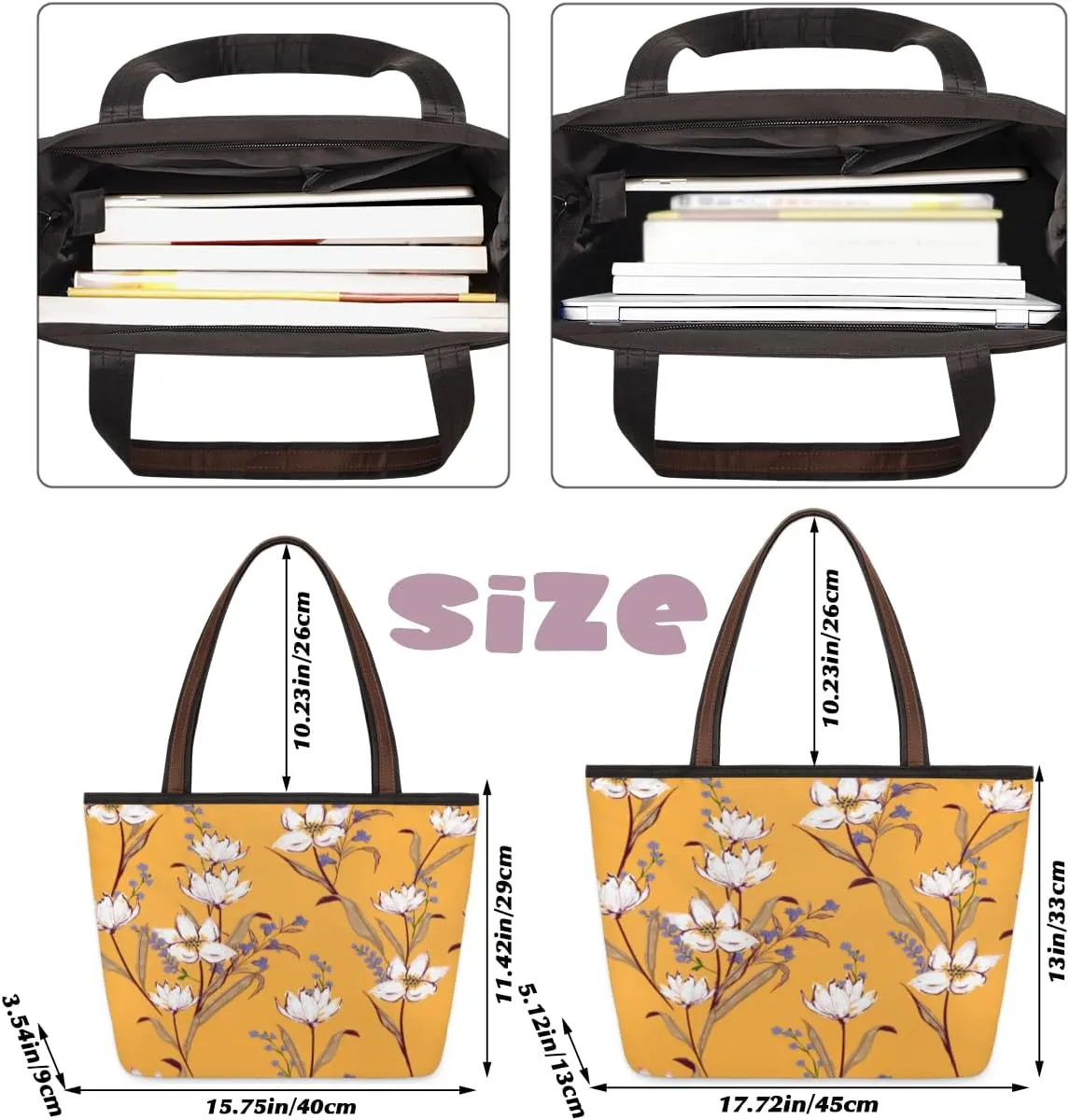 Tote Bag for Women with Zipper Large Capacity Top Handle Casual Shoulder Bag Handbag Reusable Shopping