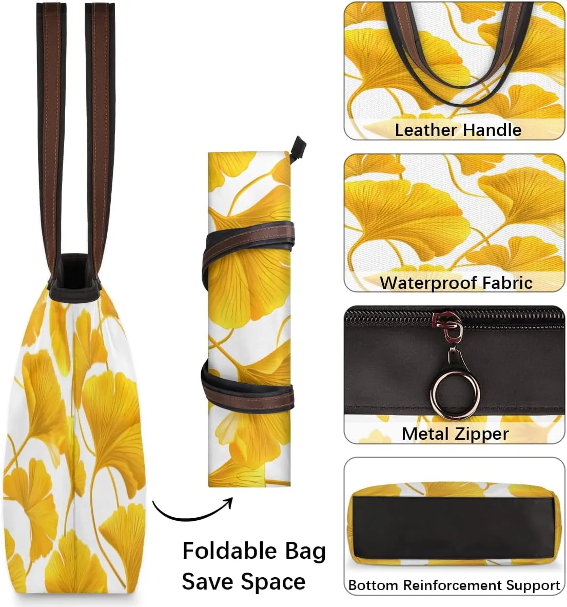 Tote Bag for Women with Zipper Large Capacity Top Handle Casual Shoulder Bag Handbag Reusable Shopping