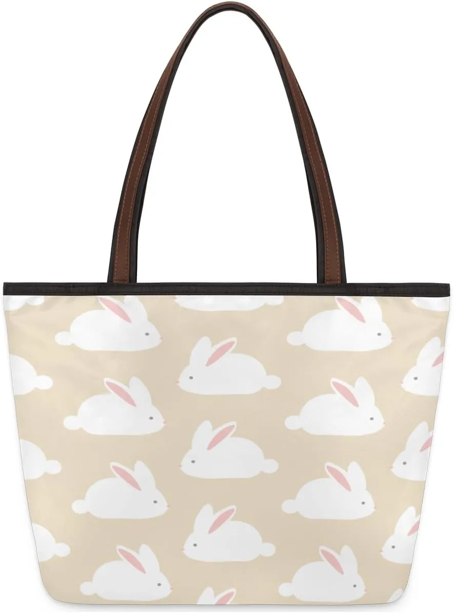 Tote Bag for Women with Zipper Large Capacity Top Handle Casual Shoulder Bag Handbag Reusable Shopping