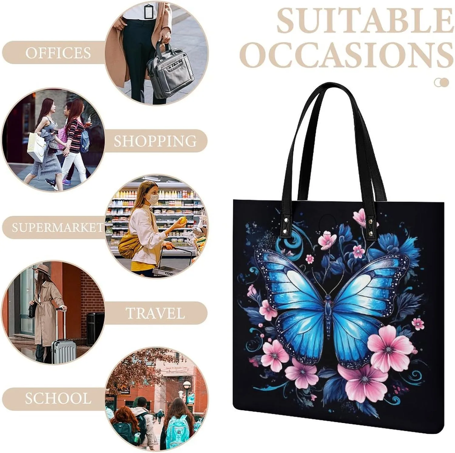 Tote Bag for Women Work Pu Leather Travel Purse and Handbags