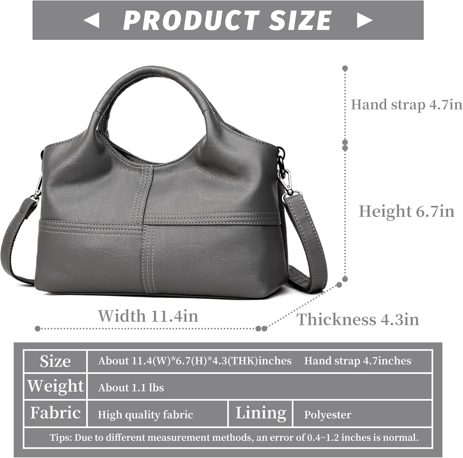 Tote Bag For Women Work Shoulder Crossbody Top Handle Purse with Zipper Handbags With Adjustable Strap
