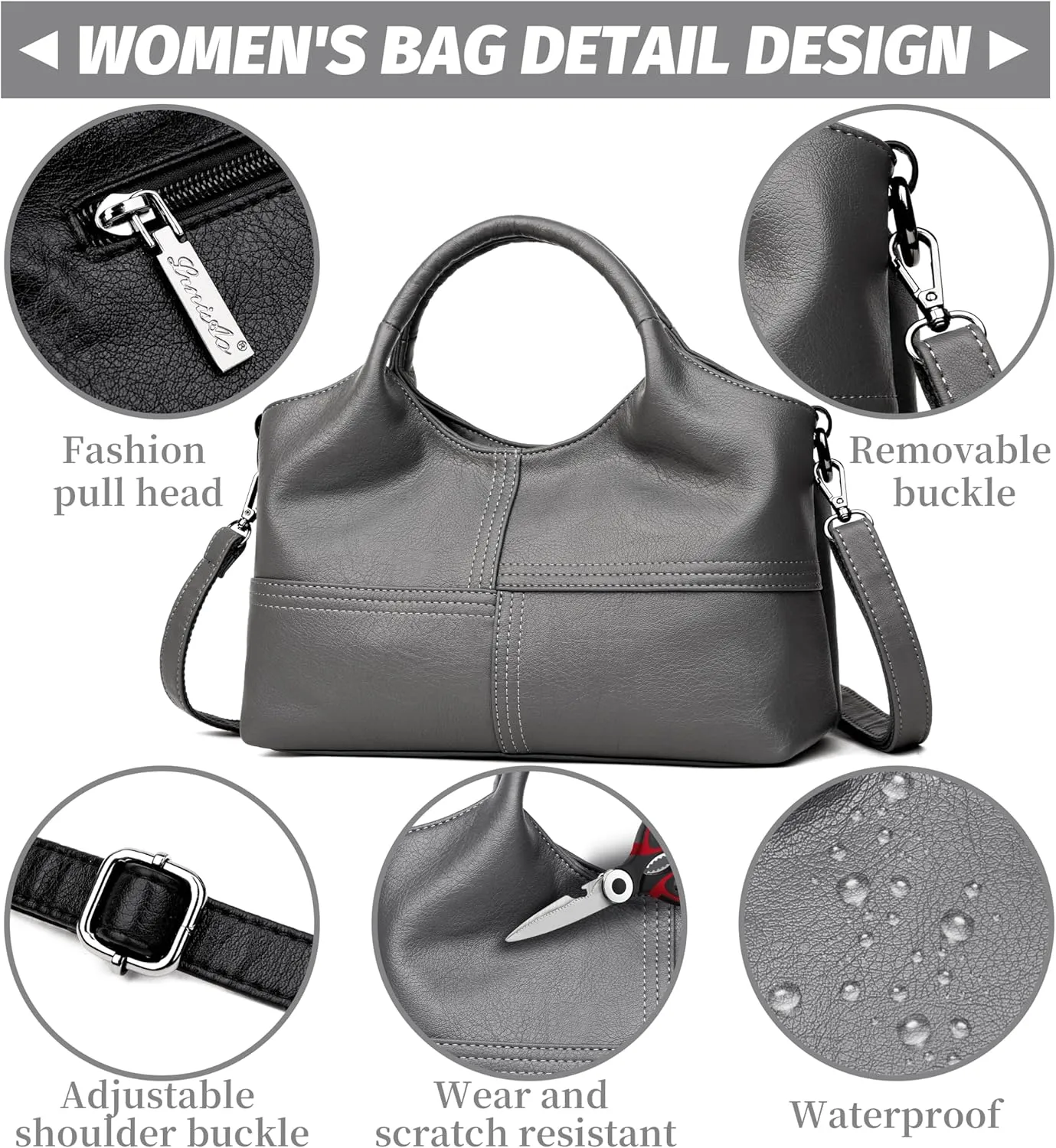 Tote Bag For Women Work Shoulder Crossbody Top Handle Purse with Zipper Handbags With Adjustable Strap