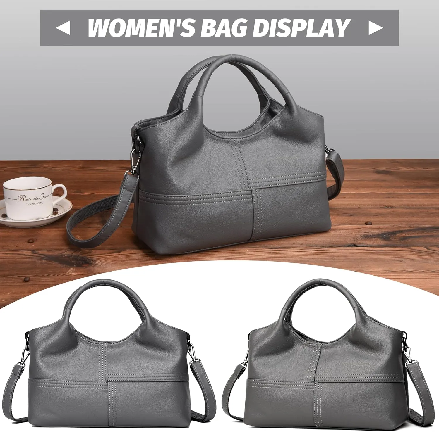 Tote Bag For Women Work Shoulder Crossbody Top Handle Purse with Zipper Handbags With Adjustable Strap