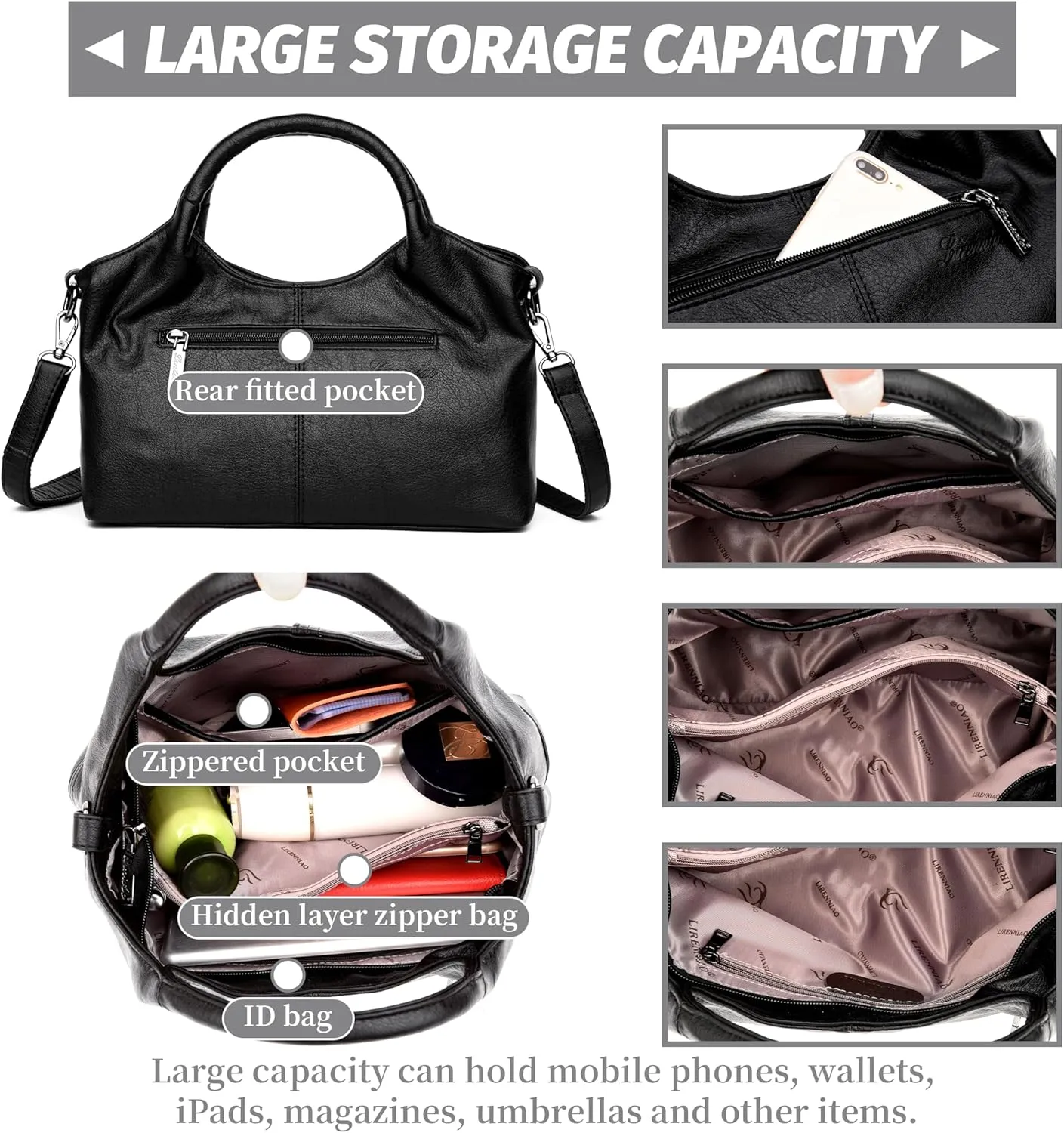 Tote Bag For Women Work Shoulder Crossbody Top Handle Purse with Zipper Handbags With Adjustable Strap