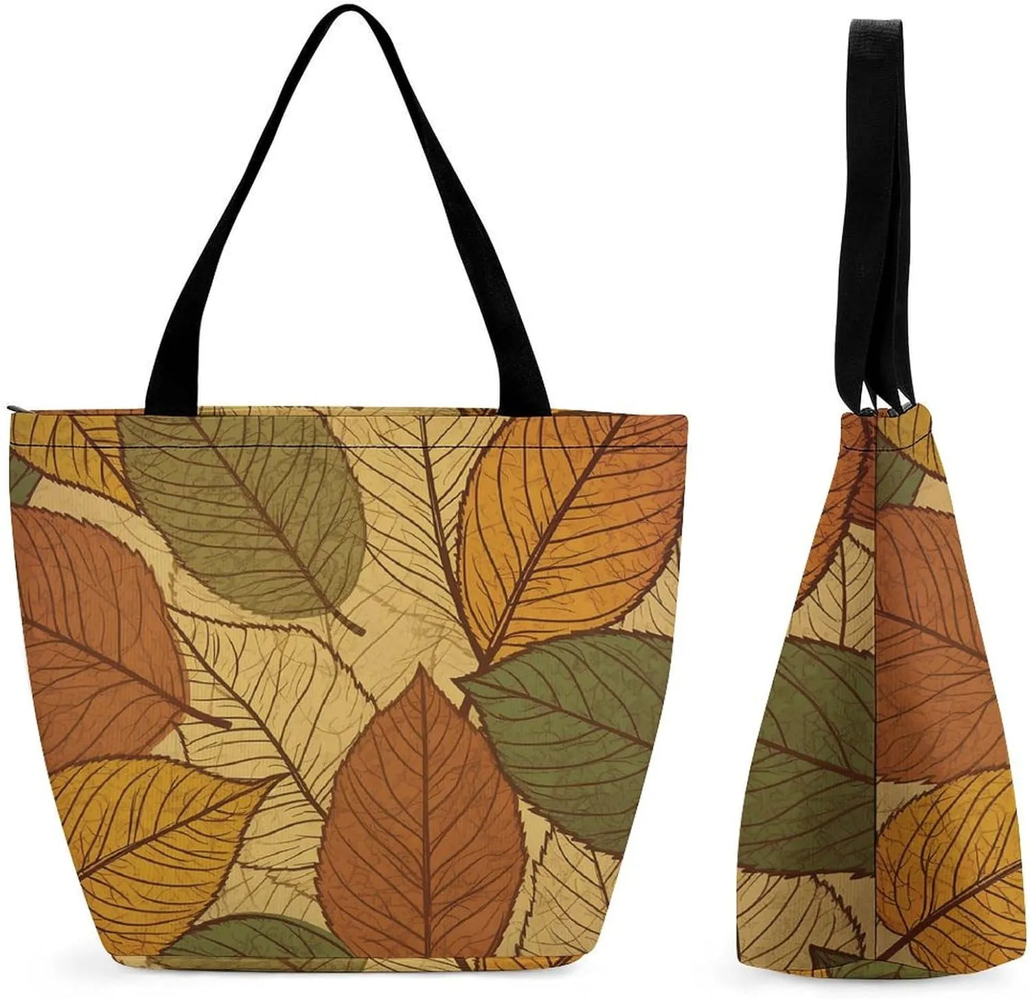 Tote Bag Reusable Grocery Bag Foldable Shopping Bag Extra Large Shoulder Bag Wavy Style Lines Tote Bag for Travel
