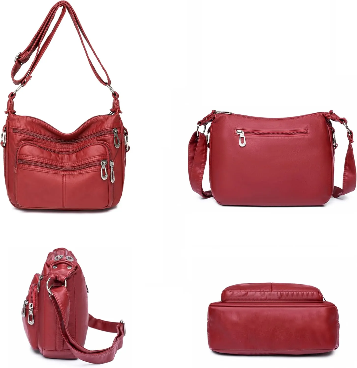 Tote Bags Crossbody for Women, Shoulder Purse Soft Leather Handbags Lightweight with Zip Closure Working Trave