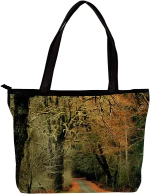 Tote Bags for Women,Womens Handbags,Small Tote Bag,Scenic Road in Forest