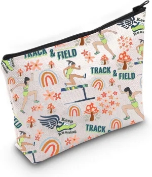 Track and Field Lover Gift Track and Field Cosmetic Bag Track and Field Mom Gift Runner Athlete Gift (Keep Running Bag)