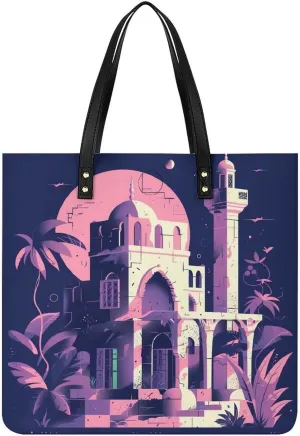 Traditional Architecture Tote Bag Durable Water-Resistant Handbags Lightweight Tote for Travel Work Book