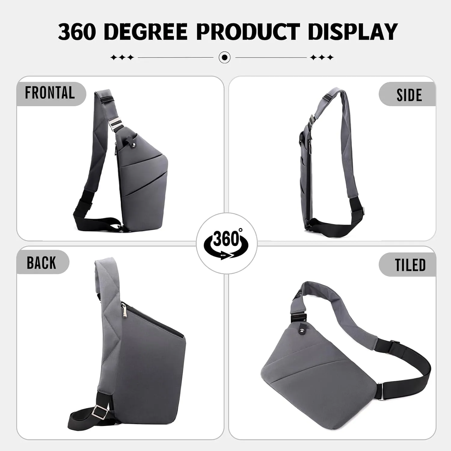 Travel Anti Pickpocket Purses, Slim Carry Crossbody Bag for Women & Man Travel Safe, Waterproof