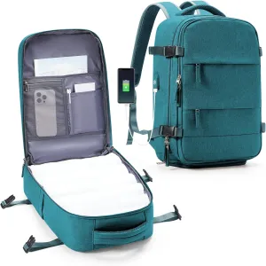 Travel Backpack for Men Women Carry on Backpack for Airplanes Personal Item Travel Bag Casual Nurse Bag Casual Bag for Weekender Business Trip Peacock Blue