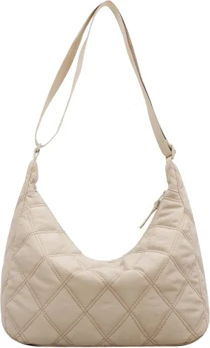 TRBSXRT Quilted Puffer Crossbody Bag and Purse for women - Cotton Padding Satchel Handbag Hobo Shoulder Bag