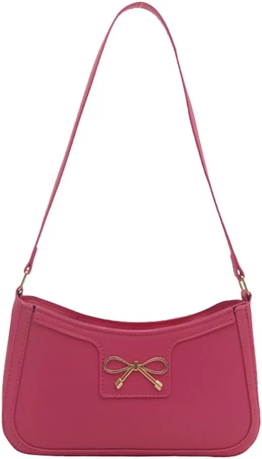 Trendy Bow Shoulder Bag for Women PU Leather Shoulder Purse Tote Bag Crossbody Purses for Work Travel 2025