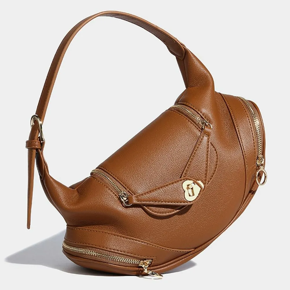 Trendy Vegan Leather Shoulder Bags for Women Small Commuting Tote Purse Handbags Designer Satchels with Buckle