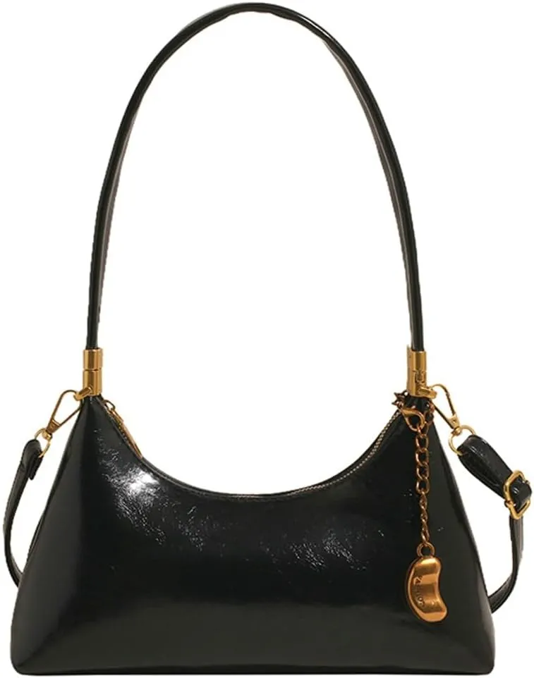Trendy Vegan Leather Shoulder Bags for Women Small Crescent Tote Purse Y2k Handbags Designer Underarm Satchels