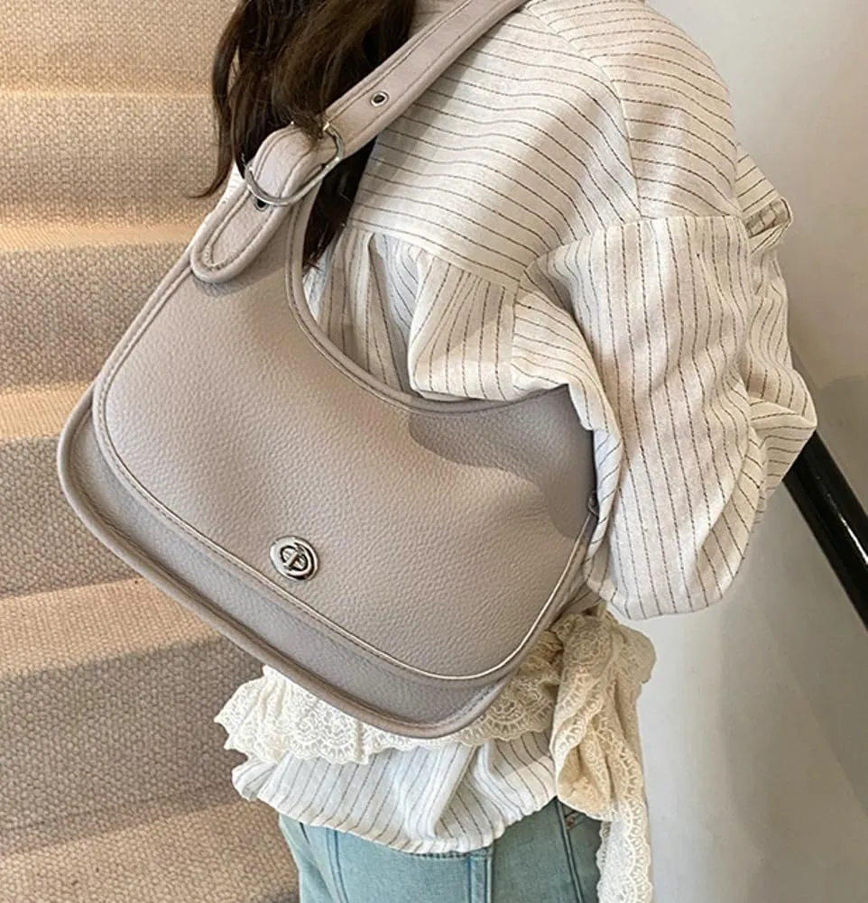 Trendy Vegan Leather Shoulder Bags for Women Small Y2k Tote Purse Handbags Designer Underarm Satchels 2025
