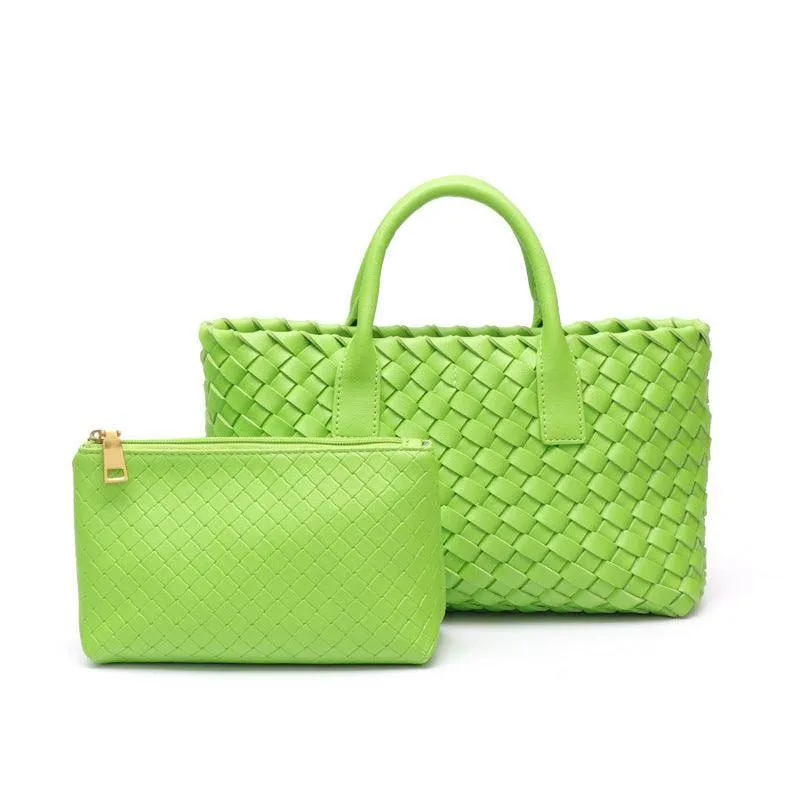 Trendy Woven Handbags With Pouch