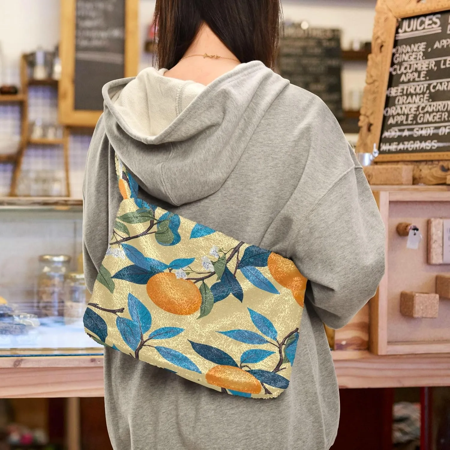 Tropical Leaves on White Women Handbags Shoulder Bag, Handbag Shoulder Bag, Womens Outdoor Bag
