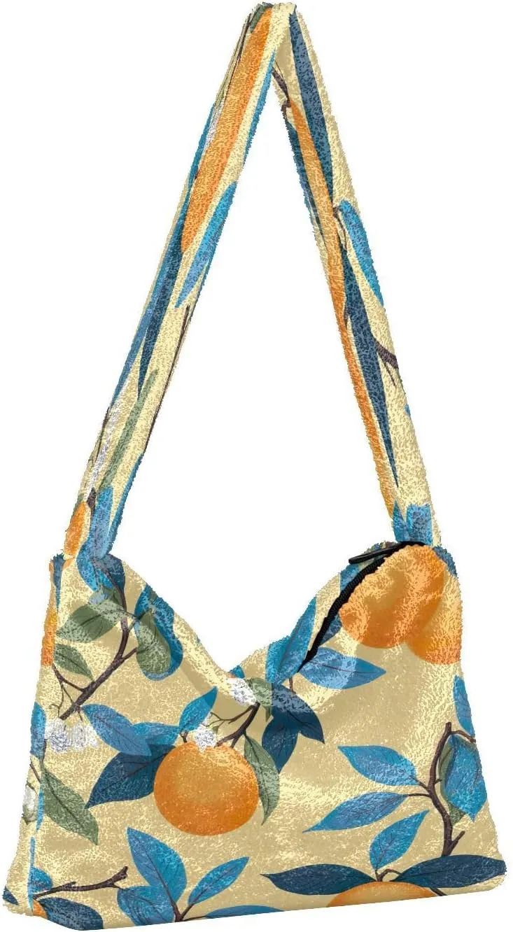 Tropical Leaves on White Women Handbags Shoulder Bag, Handbag Shoulder Bag, Womens Outdoor Bag