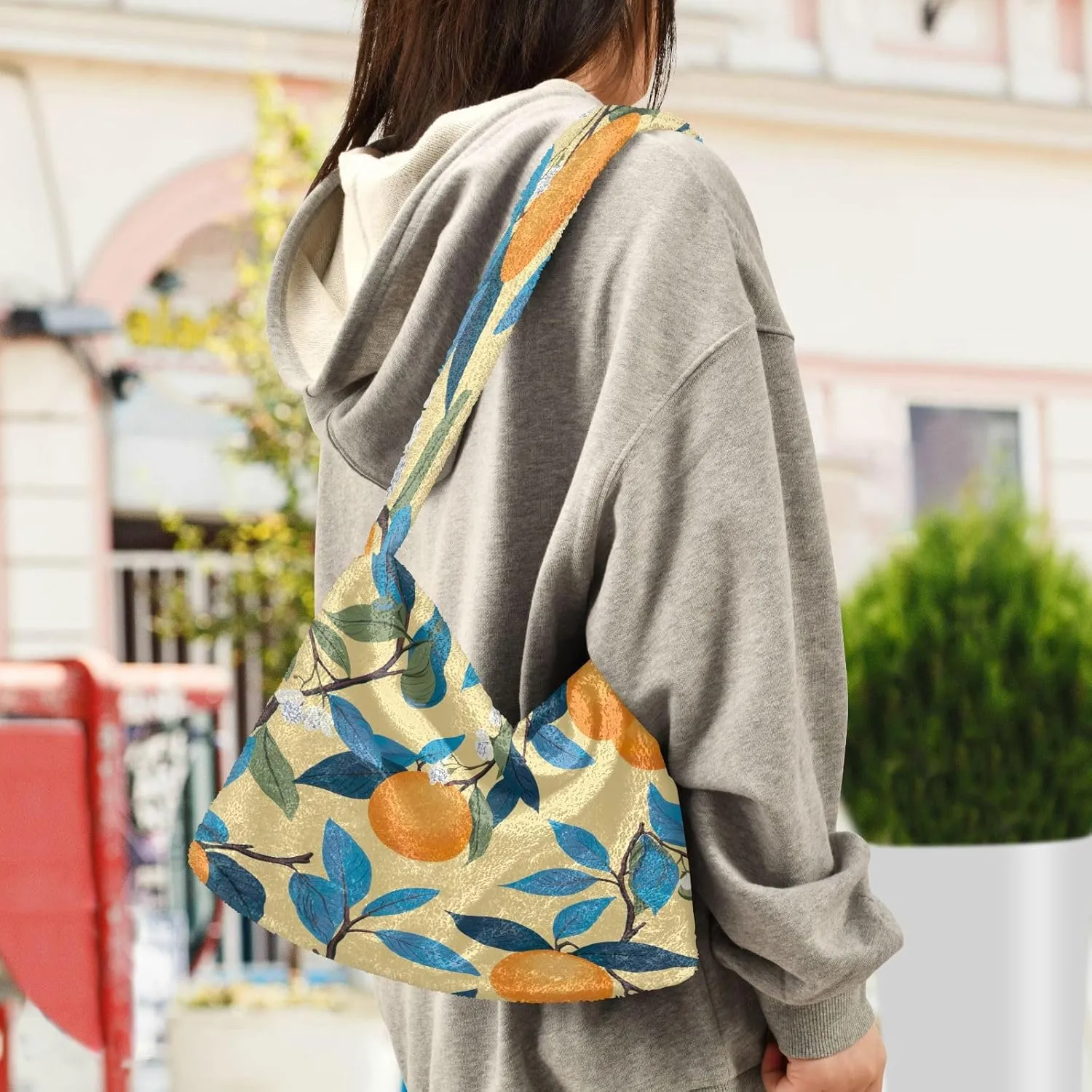Tropical Leaves on White Women Handbags Shoulder Bag, Handbag Shoulder Bag, Womens Outdoor Bag