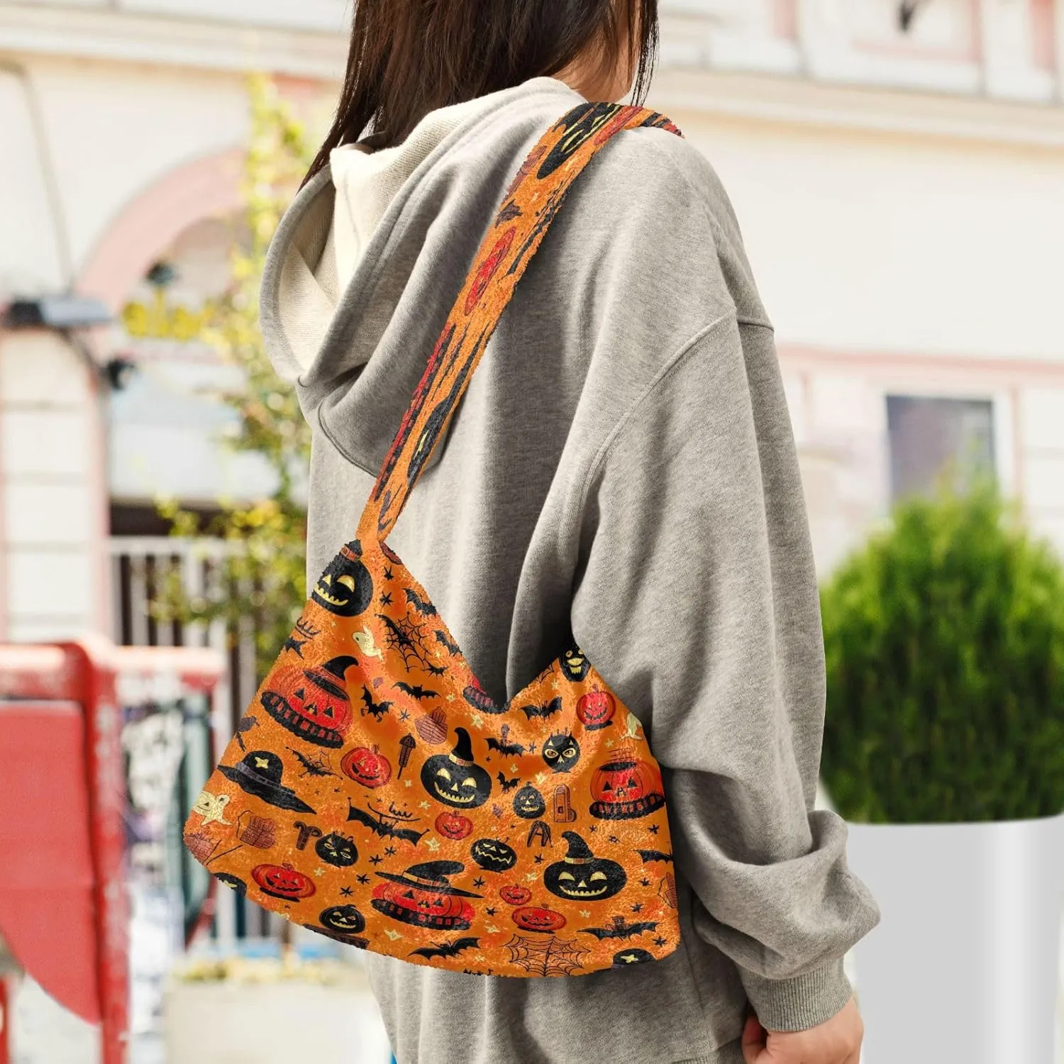 Tropical Leaves on White Women Handbags Shoulder Bag, Handbag Shoulder Bag, Womens Outdoor Bag