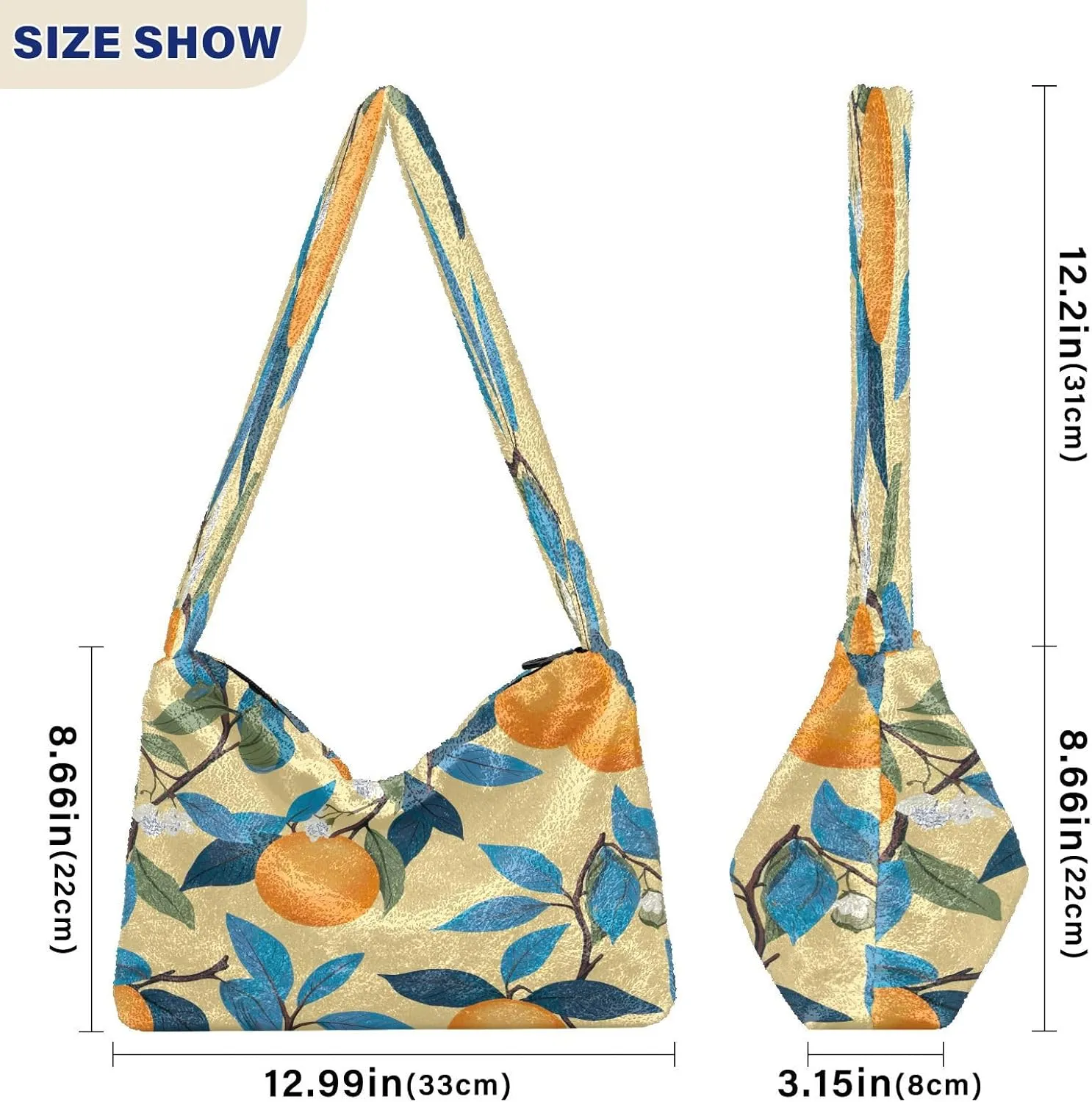 Tropical Leaves on White Women Handbags Shoulder Bag, Handbag Shoulder Bag, Womens Outdoor Bag