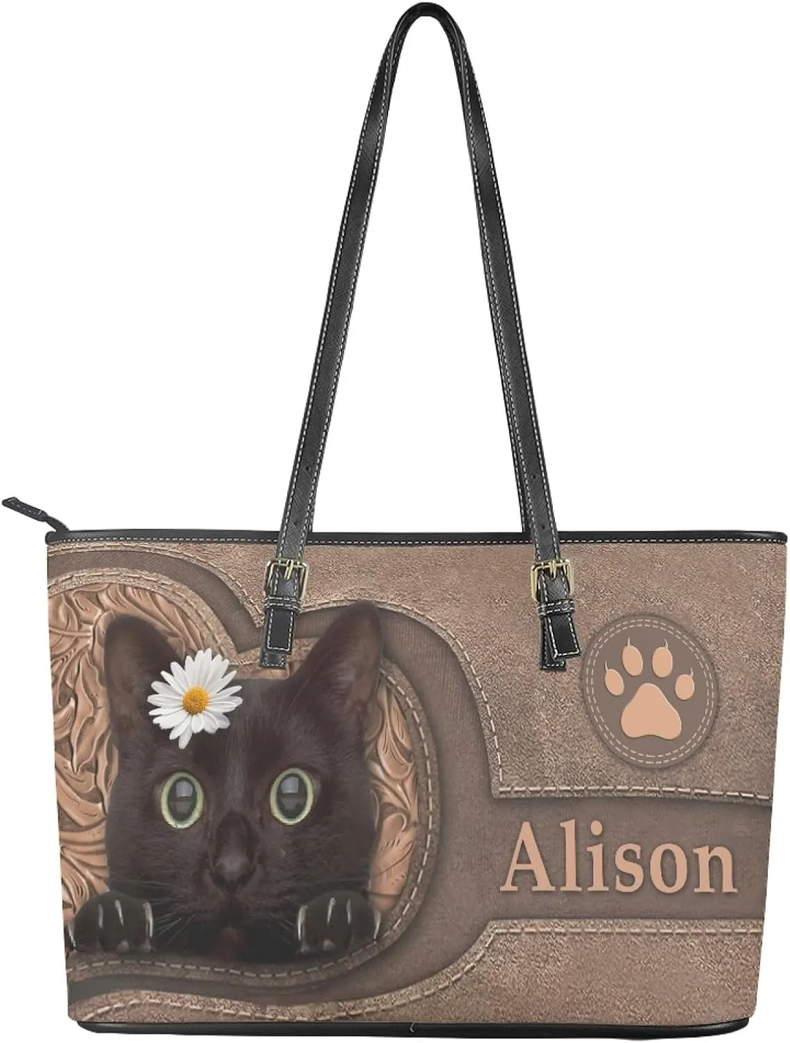 Tuoxiukan Custom Photo Tote Bags for Women Personalized Womens Purses And Handbags Customized Shoulder Bag Gifts for Her