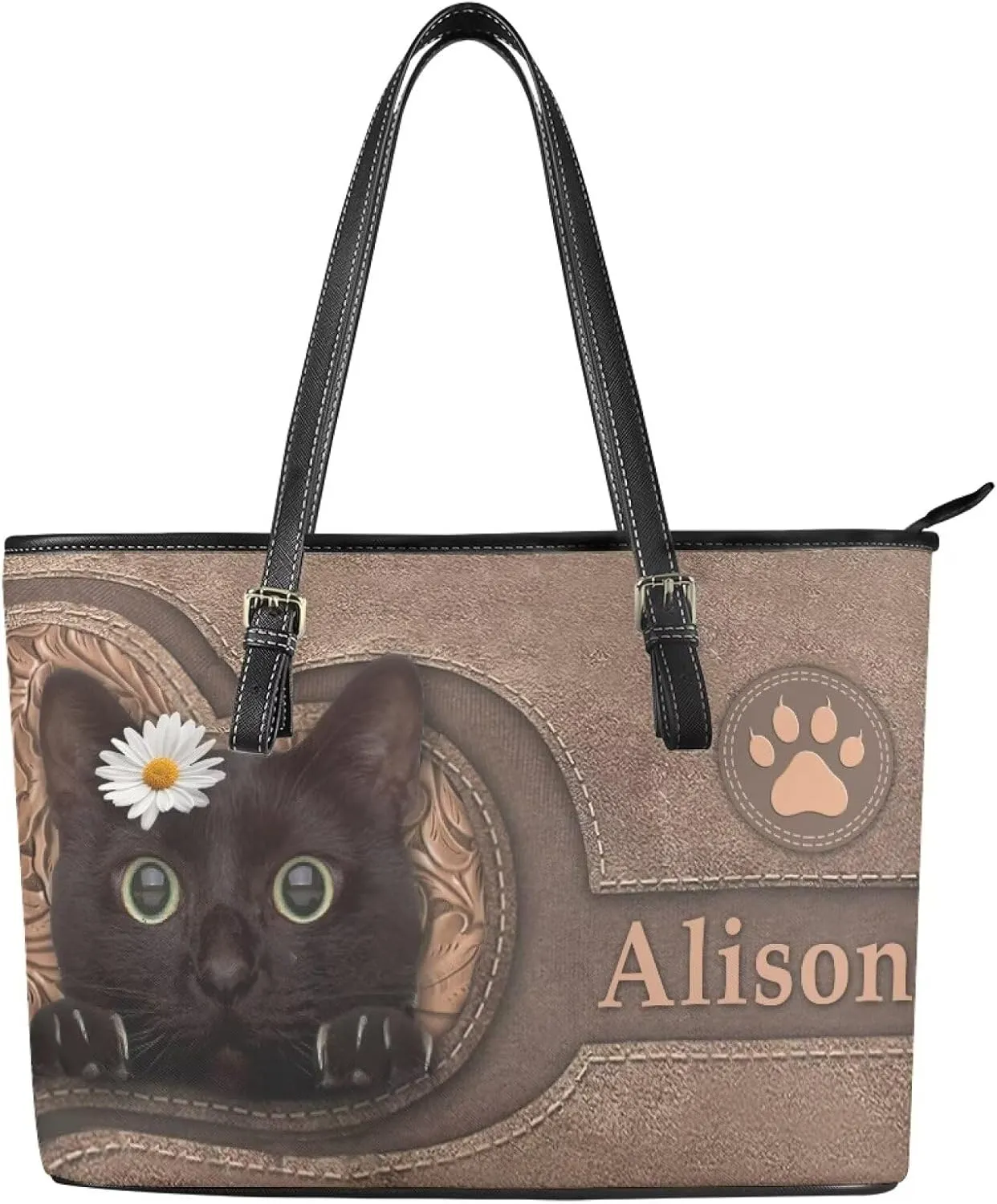 Tuoxiukan Custom Photo Tote Bags for Women Personalized Womens Purses And Handbags Customized Shoulder Bag Gifts for Her