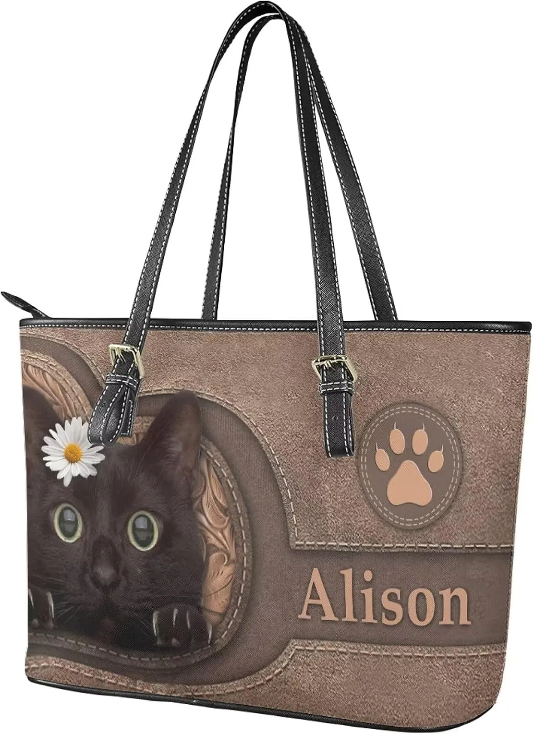 Tuoxiukan Custom Photo Tote Bags for Women Personalized Womens Purses And Handbags Customized Shoulder Bag Gifts for Her