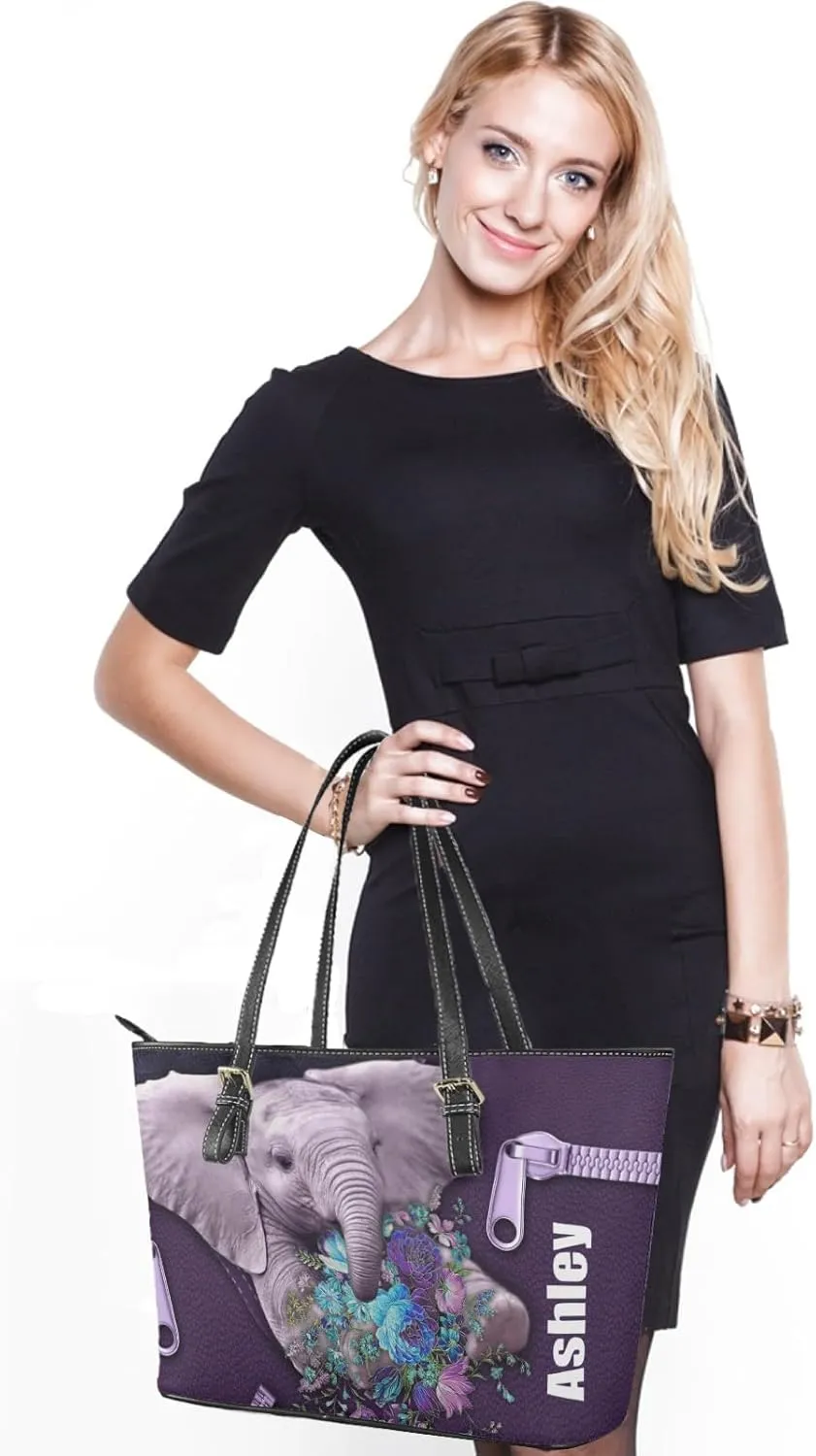 Tuoxiukan Personalized Handbags and Wallet Set for Women Clutch Purse Custom Name Tote Bag Customized Gifts for Mom
