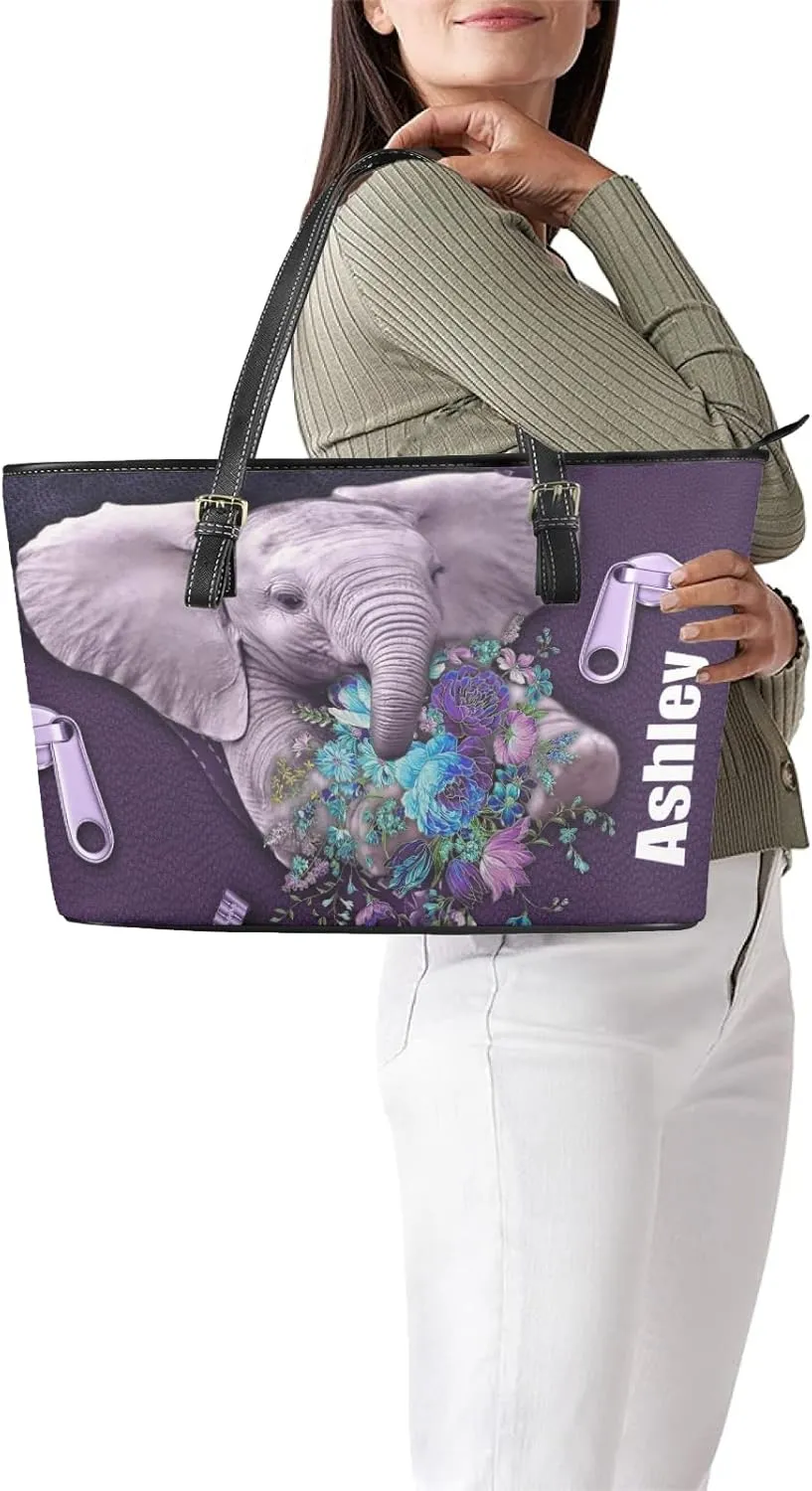 Tuoxiukan Personalized Handbags and Wallet Set for Women Clutch Purse Custom Name Tote Bag Customized Gifts for Mom