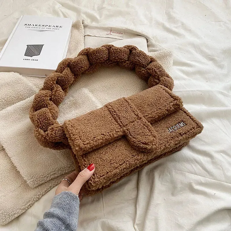 Twist Plush Shoulder Bags