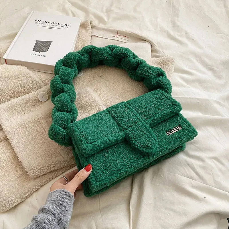 Twist Plush Shoulder Bags