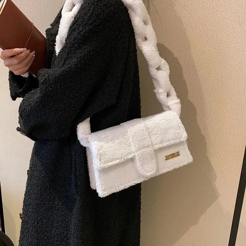 Twist Plush Shoulder Bags