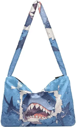 Two Dogs in Driver Seat Shoulder Tote Bag, Tote Bag with Shoulder Strap and Zipper, Lightweight Handbags for Women