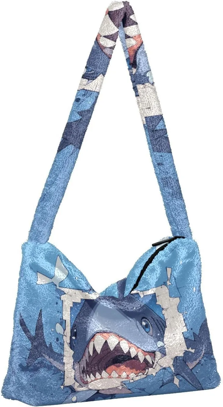 Two Dogs in Driver Seat Shoulder Tote Bag, Tote Bag with Shoulder Strap and Zipper, Lightweight Handbags for Women