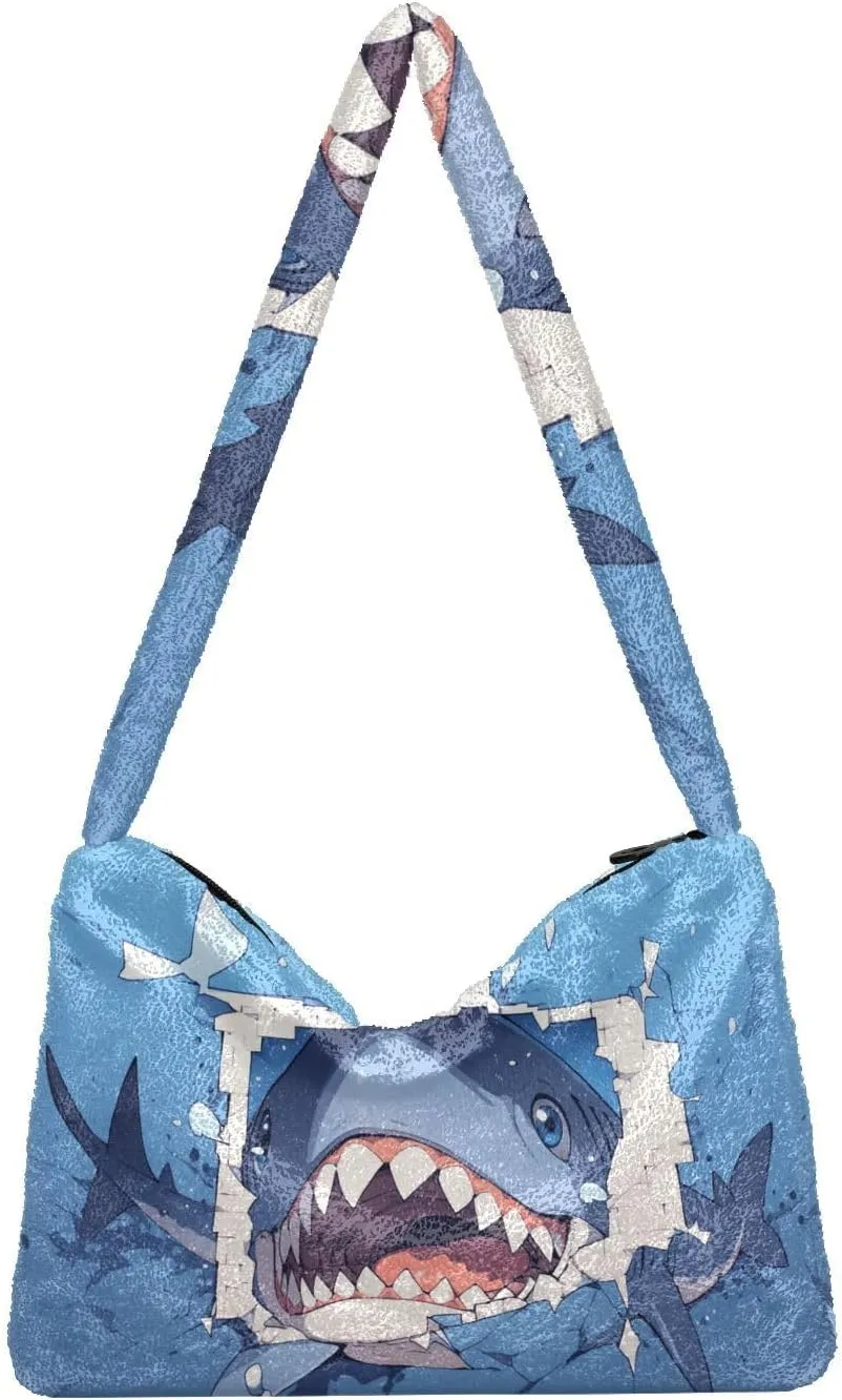 Two Dogs in Driver Seat Shoulder Tote Bag, Tote Bag with Shoulder Strap and Zipper, Lightweight Handbags for Women