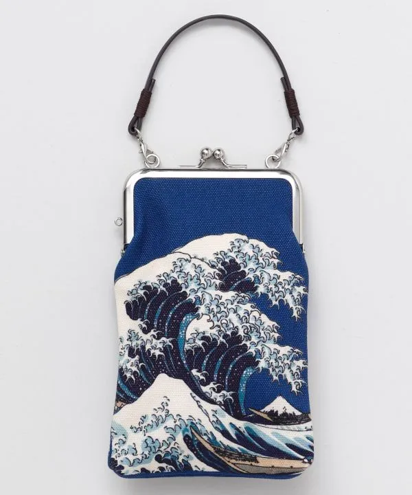 Ukiyoe Pattern GAMAGUCHI Pouch with Handle
