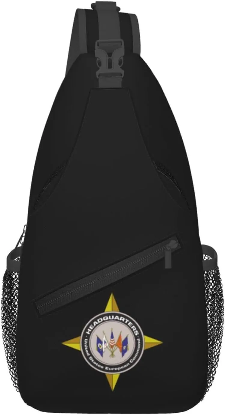 U.S. European Command Insignia Crossbody Bags For Women Men Chest Backpack Gym Shoulder Bag Travel Outdoor Sports Casual Crossbody Bags