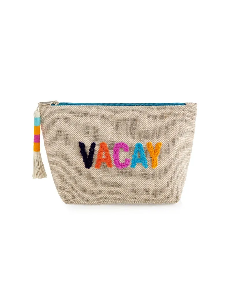 Vacay Zip Pouch in Natural