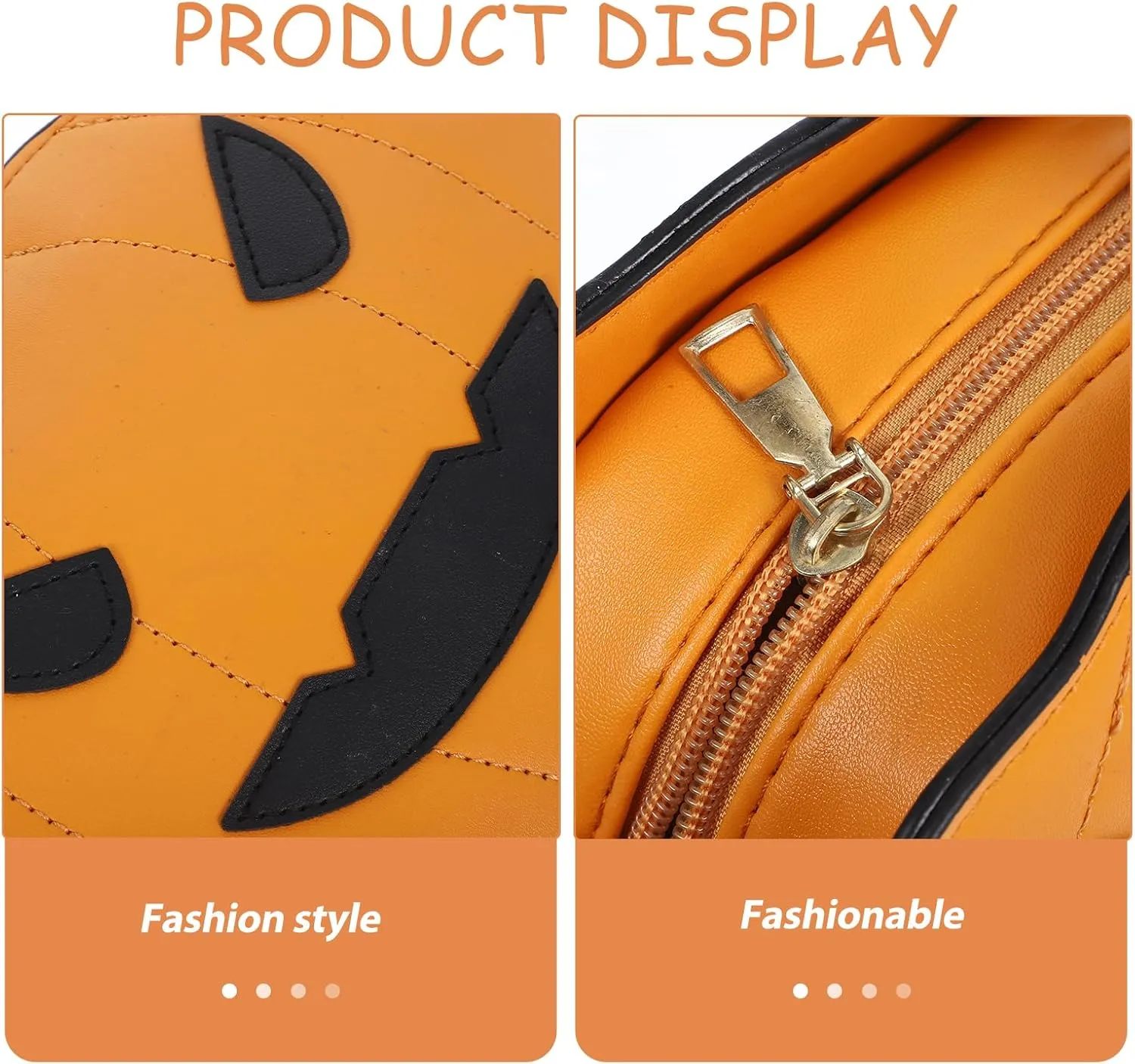 VALICLUD Halloween Pumpkin Crossbody Bag Casual Little Devil Shoulder Bag Messenger Bag Handbag for Girls Student Ladies (Brown)