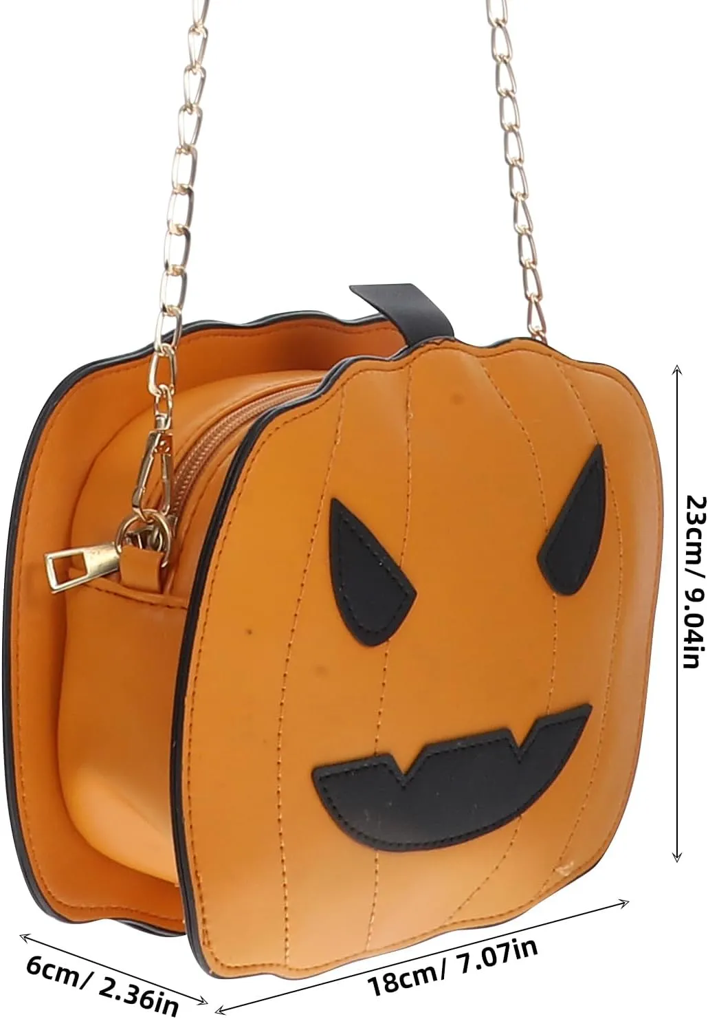 VALICLUD Halloween Pumpkin Crossbody Bag Casual Little Devil Shoulder Bag Messenger Bag Handbag for Girls Student Ladies (Brown)