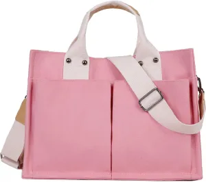 Valleycomfy Canvas Tote Bags for Women Large Shoulder Hobo Bags Handbags Purse Satchel Purses Multi-pockets Casual Work Bags