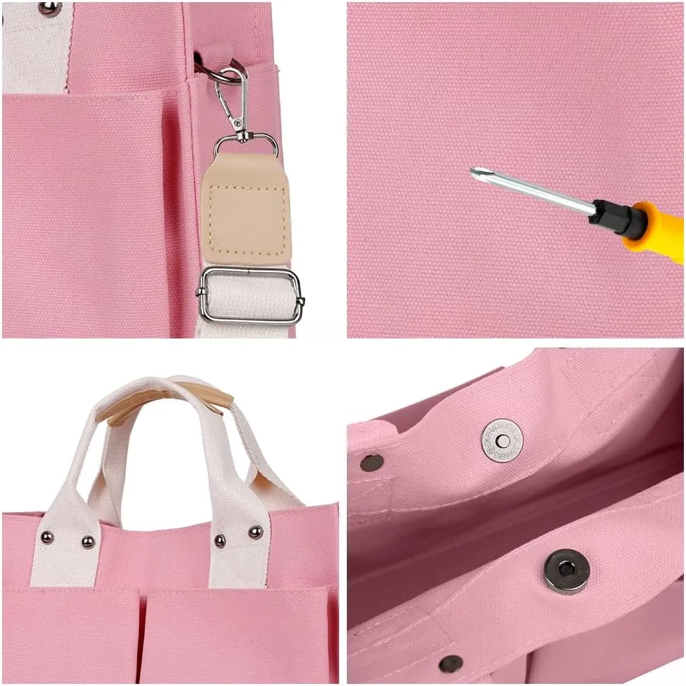 Valleycomfy Canvas Tote Bags for Women Large Shoulder Hobo Bags Handbags Purse Satchel Purses Multi-pockets Casual Work Bags