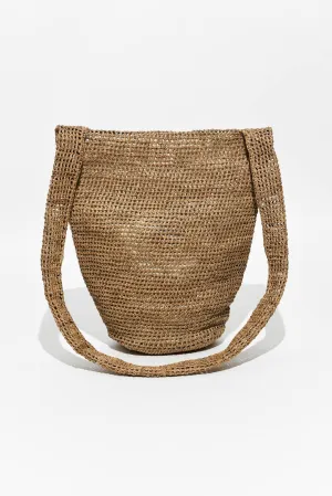 Vatania Tan Raffia Shoulder Bag