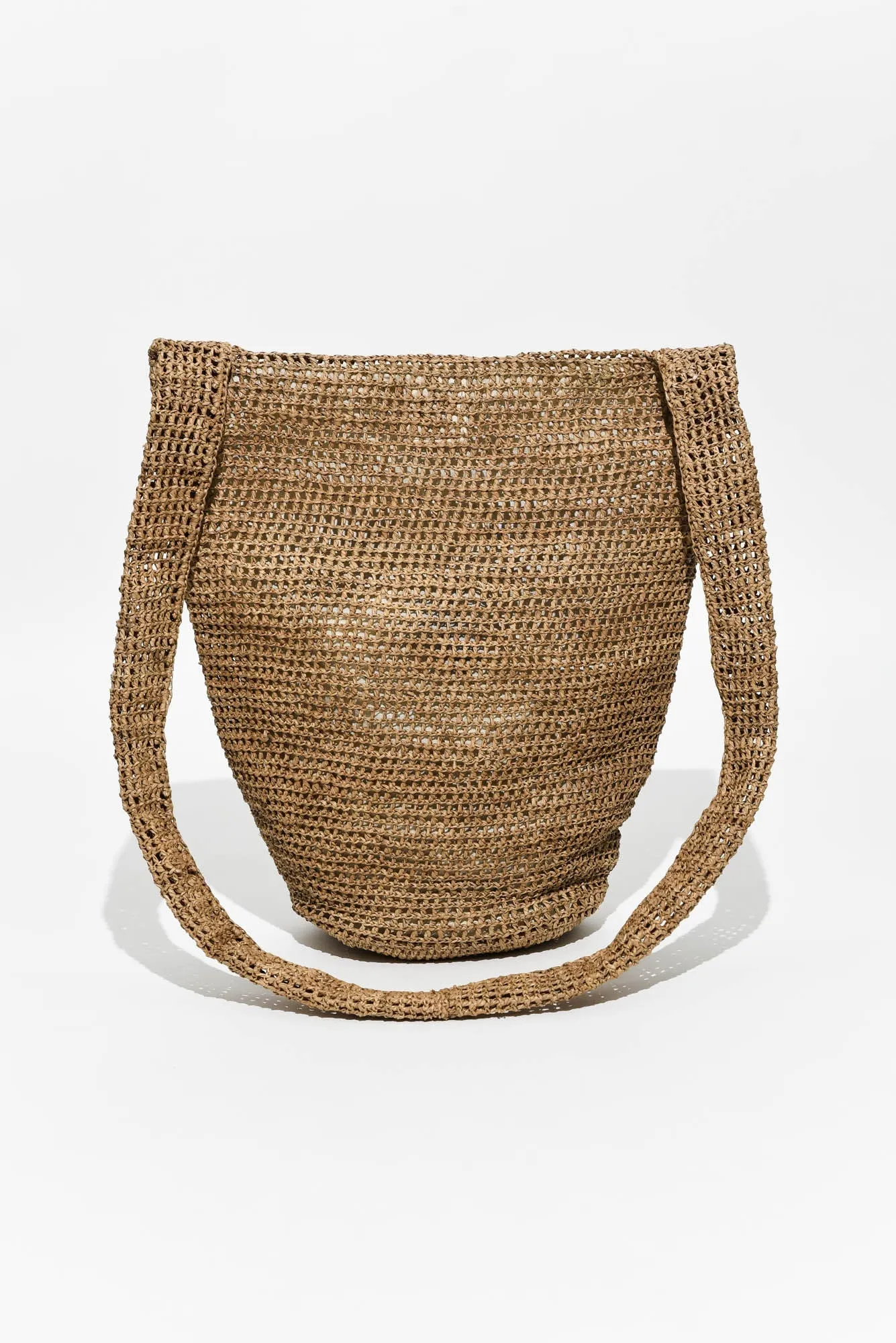 Vatania Tan Raffia Shoulder Bag